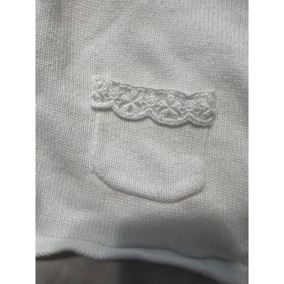 Janie and Jack White Cardigan Sweater infant Girls Size 3-6 months Excellent ver - Picture 3 of 4